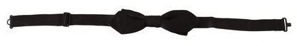 Black Solid 100% Silk Adjustable Neck Papillon Tie