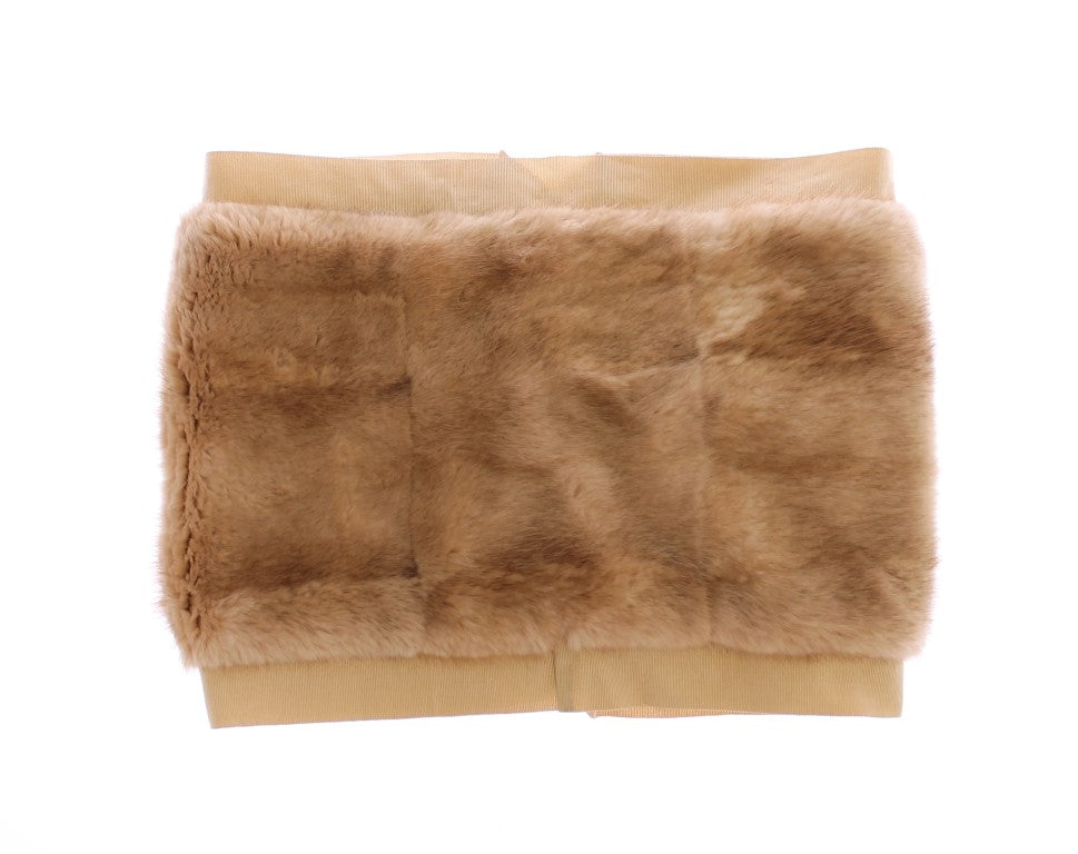 Bufanda exclusiva de piel de visón beige
