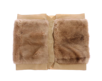 Bufanda exclusiva de piel de visón beige