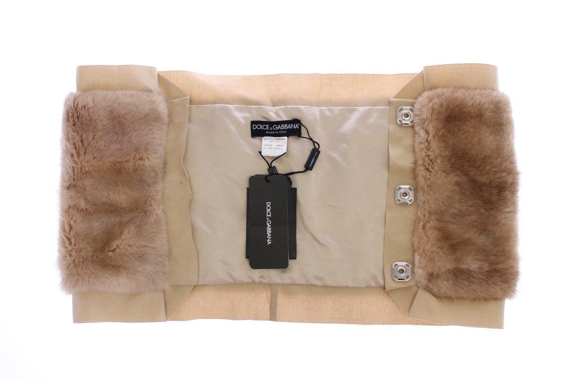 Bufanda exclusiva de piel de visón beige