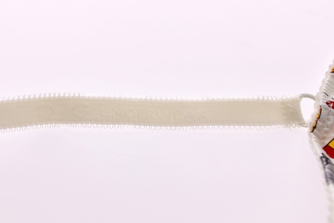 Elegante conjunto de lencería con estampado marinero blanco