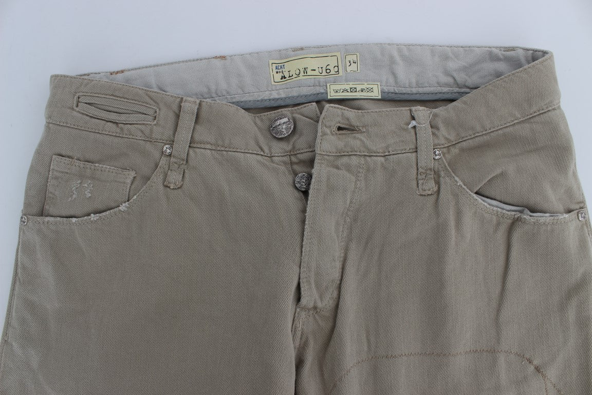 Vaqueros rectos de algodón beige para hombre