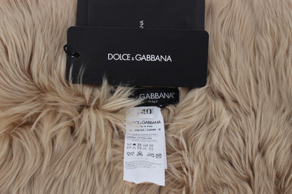 Elegante chal de piel de alpaca en color beige