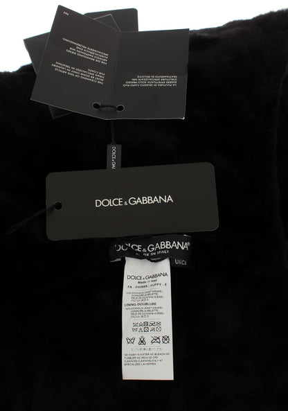 Bufanda elegante con capucha de piel de comadreja negra
