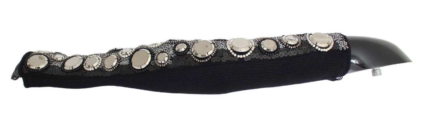 Guantes sin dedos de cachemira adornados con lentejuelas