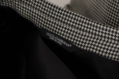 Elegante blazer de lana a cuadros grises