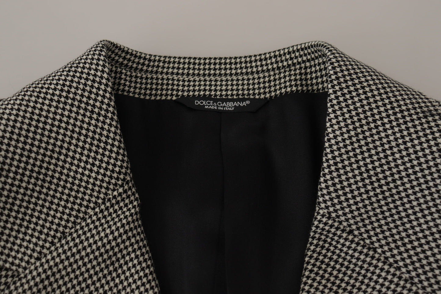 Elegante blazer de lana a cuadros grises