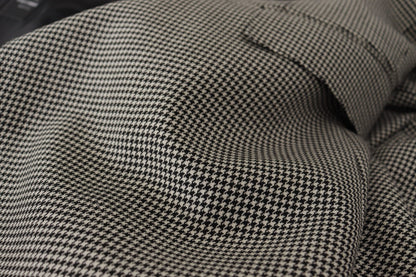 Elegante blazer de lana a cuadros grises