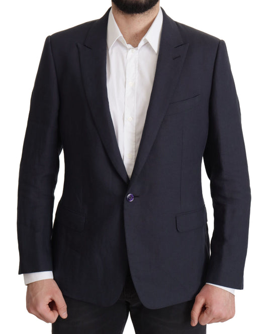 Blazer elegante de lino de botonadura sencilla