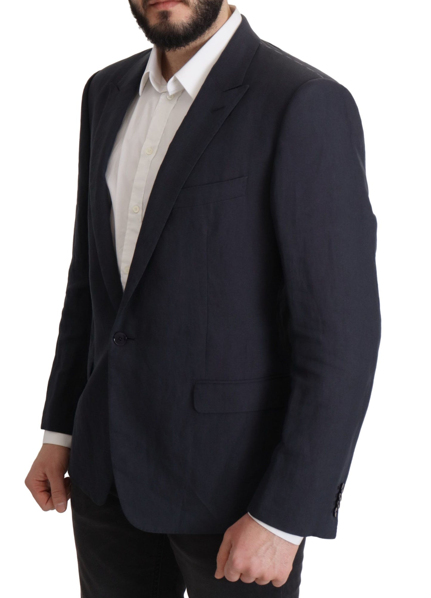 Blazer elegante de lino de botonadura sencilla