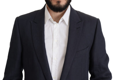 Blazer elegante de lino de botonadura sencilla