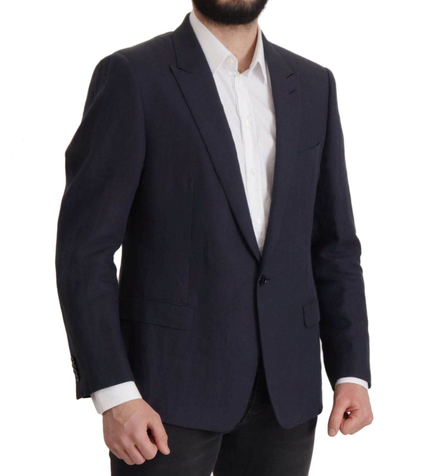 Blazer elegante de lino de botonadura sencilla