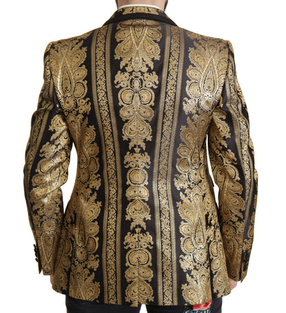 Elegante blazer jacquard de botonadura sencilla