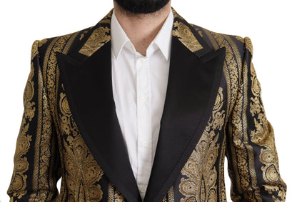 Elegante blazer jacquard de botonadura sencilla