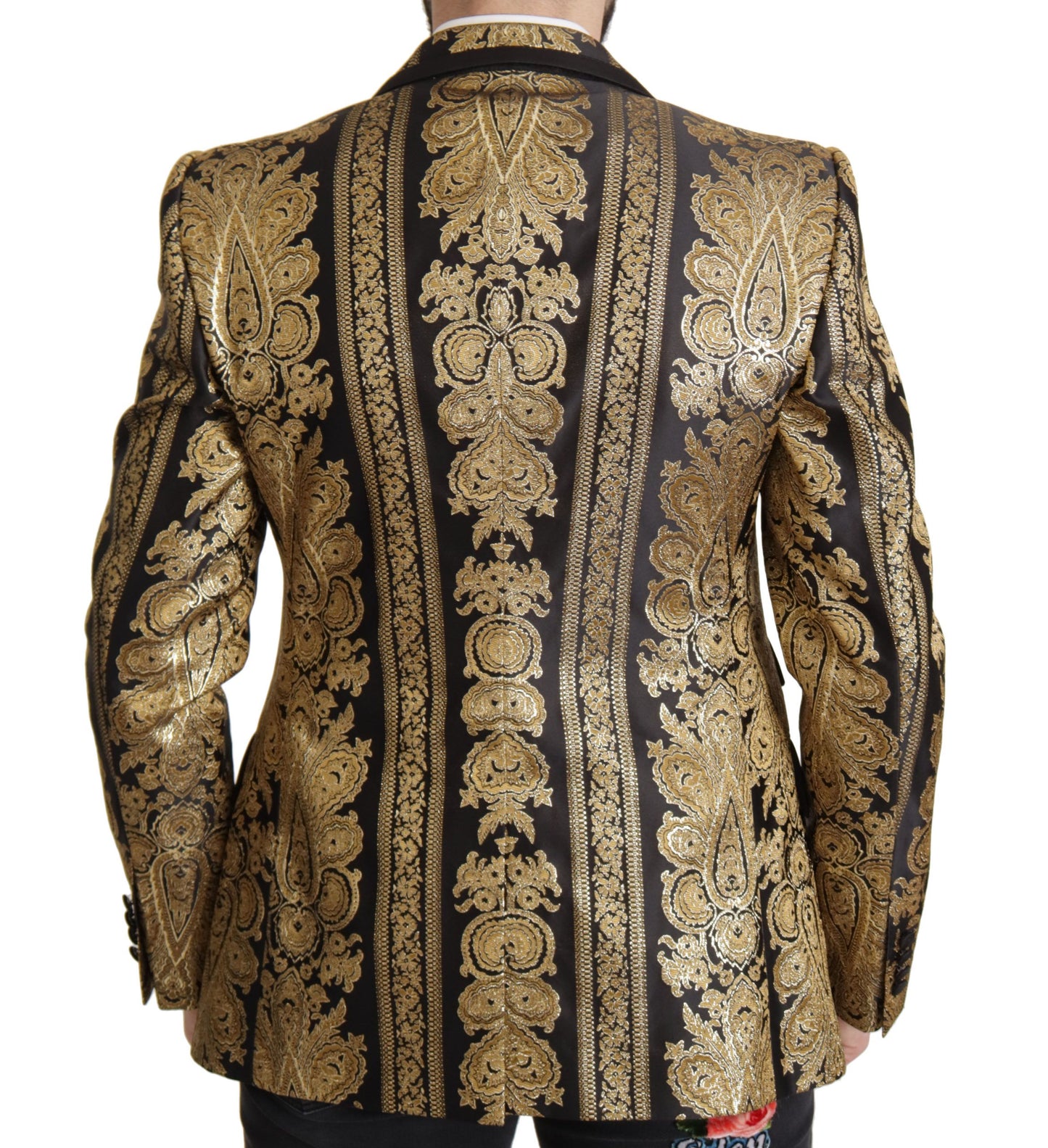Elegante blazer jacquard de botonadura sencilla