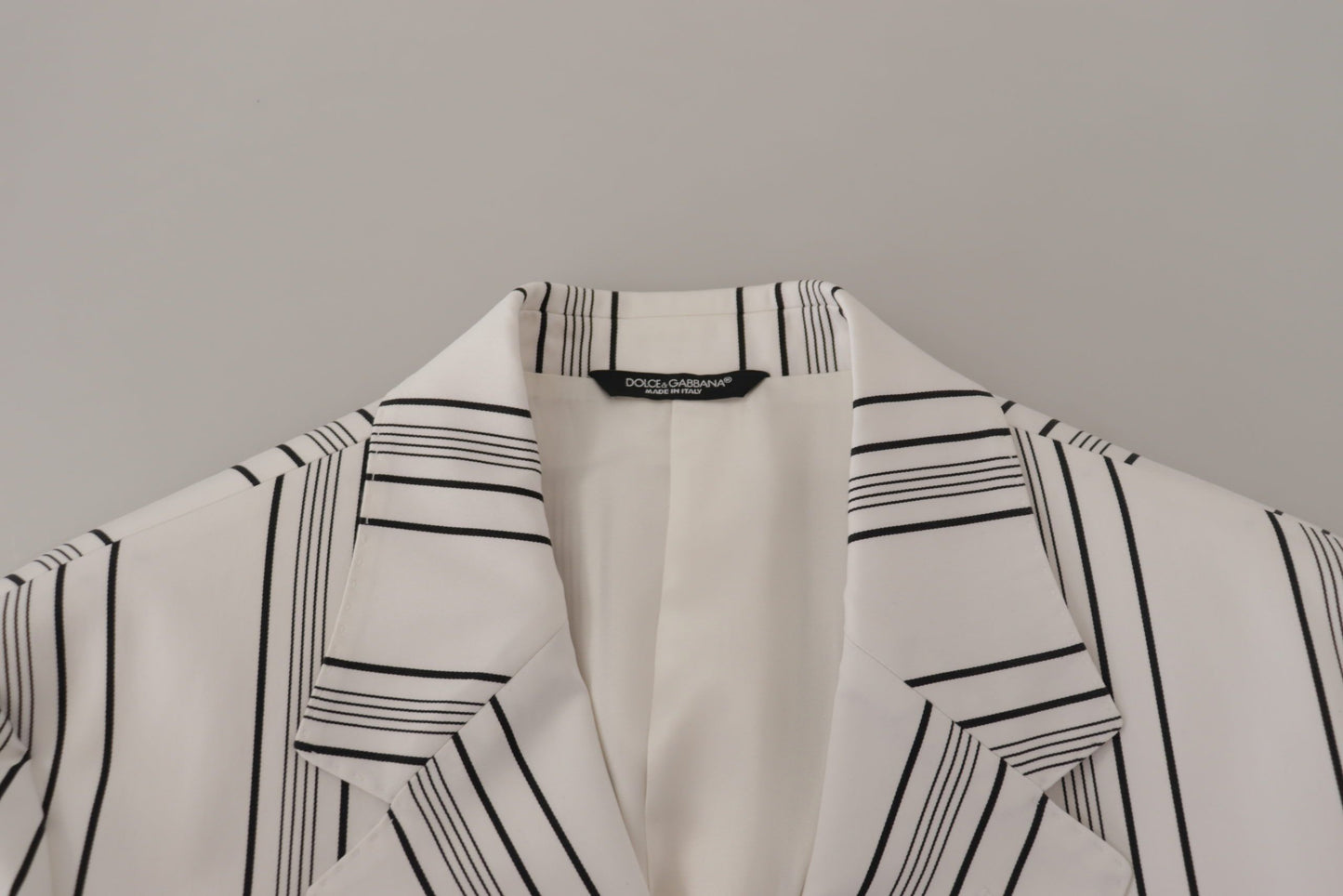 Blazer elegante de mezcla de algodón a rayas