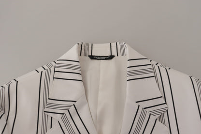 Blazer elegante de mezcla de algodón a rayas