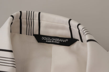 Blazer elegante de mezcla de algodón a rayas