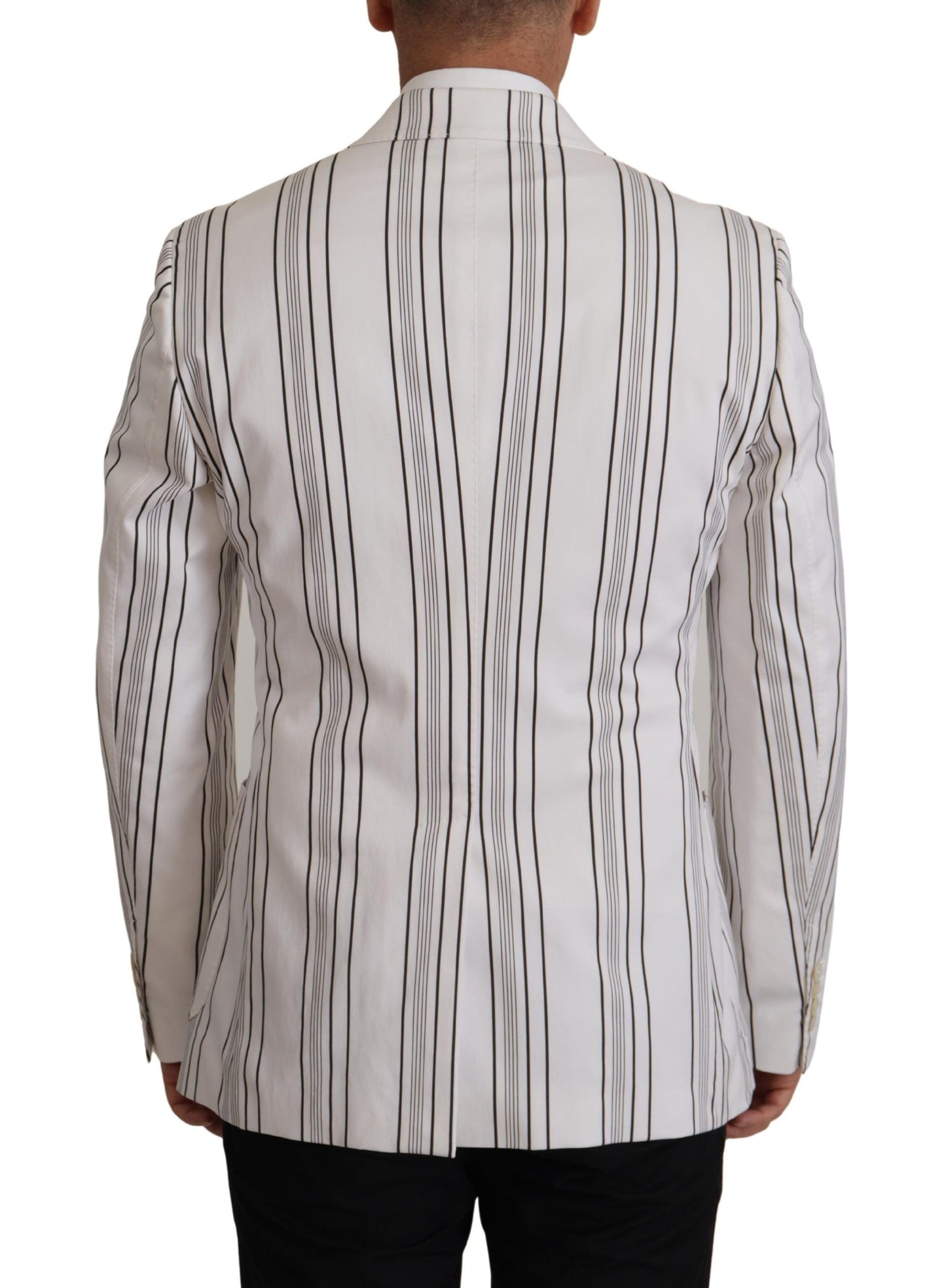 Blazer elegante de mezcla de algodón a rayas