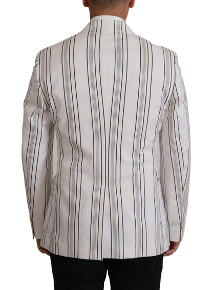 Blazer elegante de mezcla de algodón a rayas