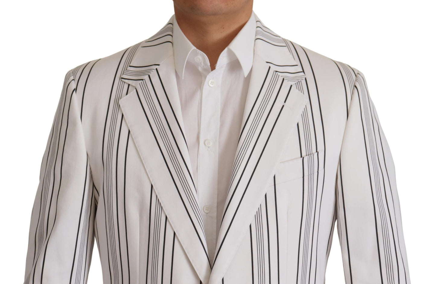 Blazer elegante de mezcla de algodón a rayas