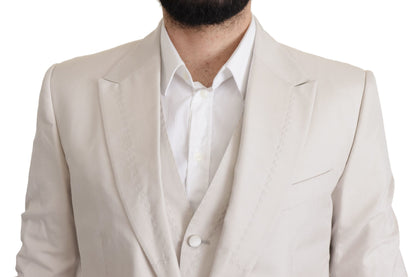 Elegante conjunto de chaqueta de traje en mezcla de seda gris claro