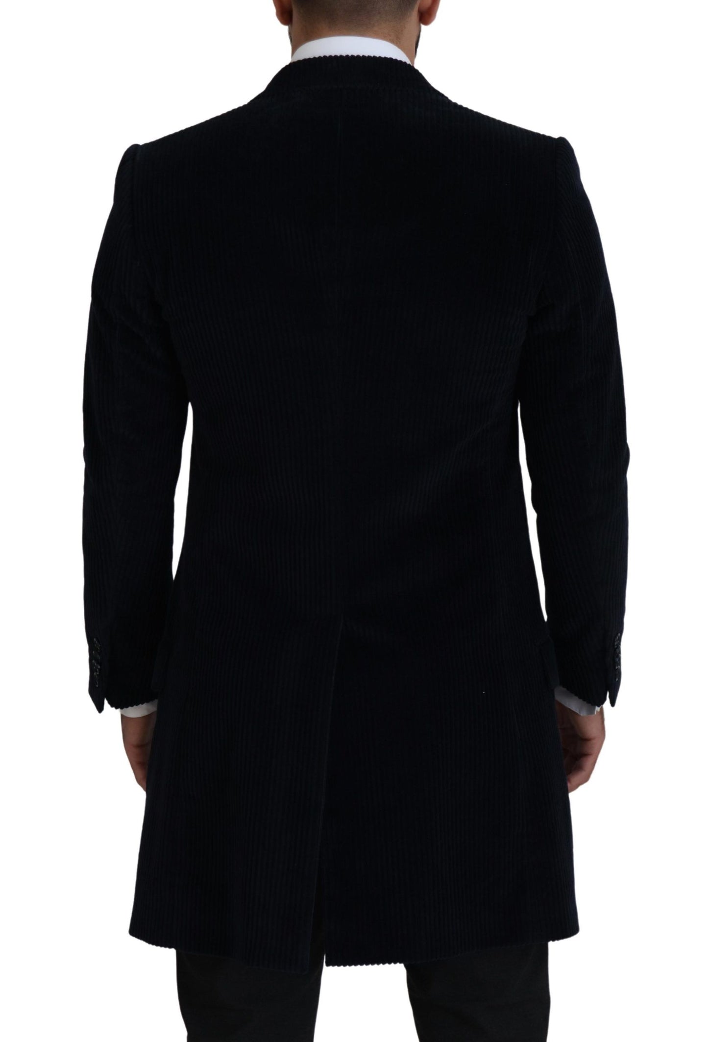 Chaqueta larga tipo cárdigan de algodón negra elegante