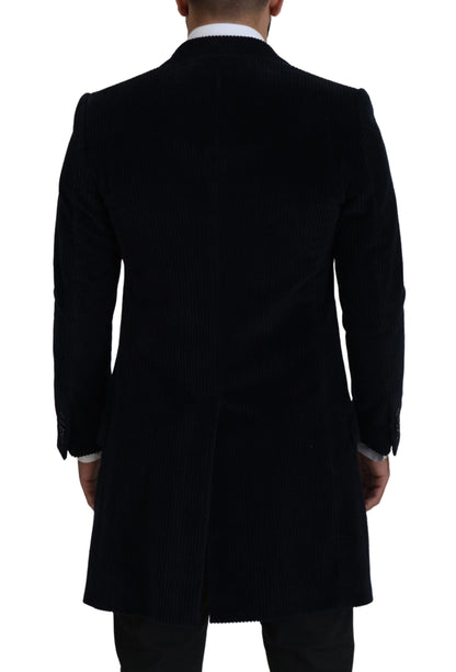 Chaqueta larga tipo cárdigan de algodón negra elegante