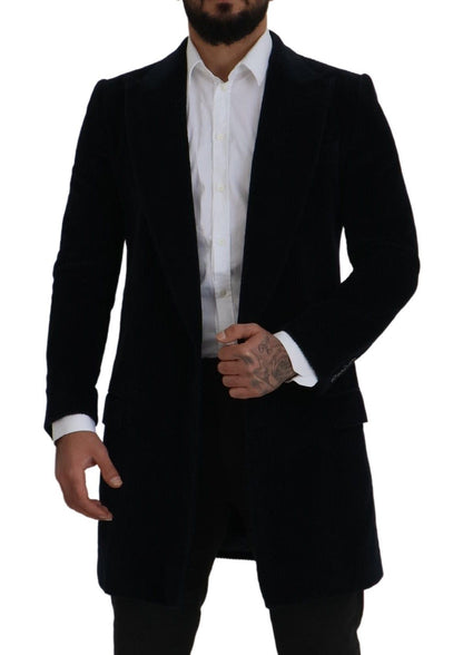 Chaqueta larga tipo cárdigan de algodón negra elegante