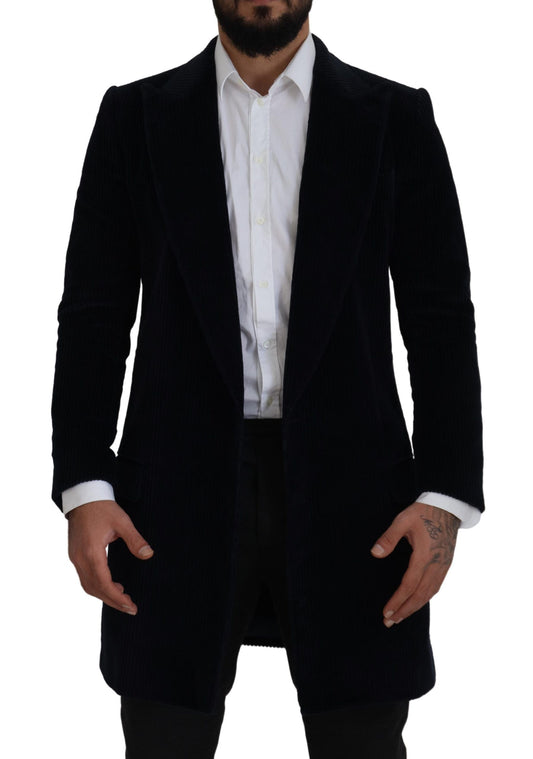 Chaqueta larga tipo cárdigan de algodón negra elegante