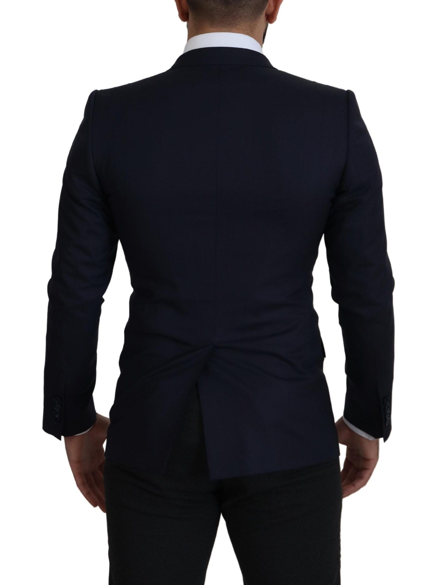 Elegante blazer de lana y seda de botonadura sencilla