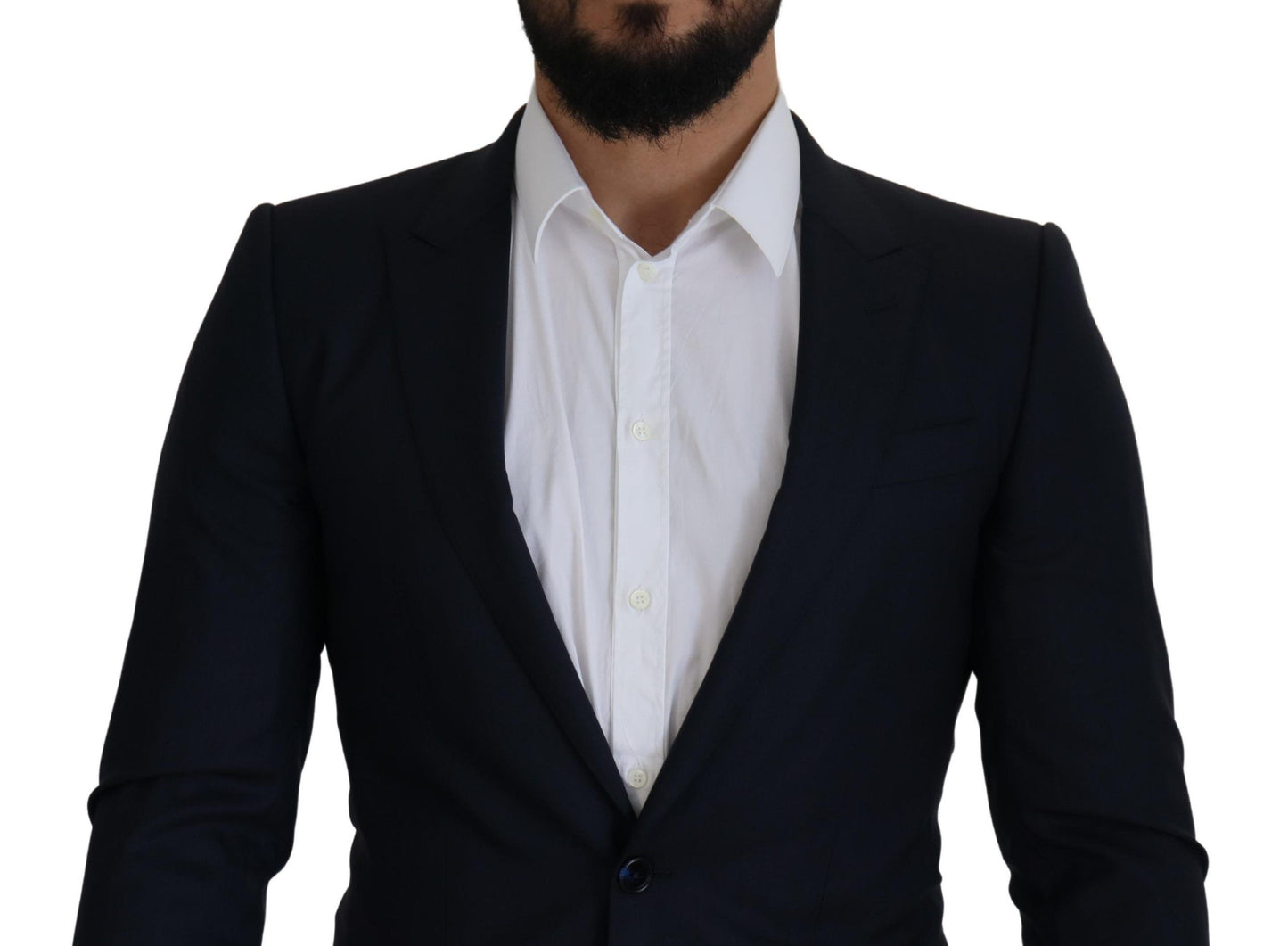 Elegante blazer de lana y seda de botonadura sencilla