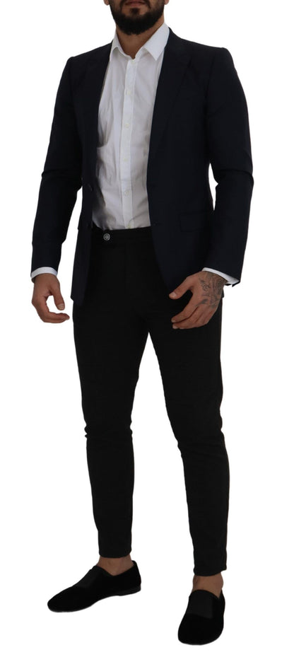 Elegante blazer de lana y seda de botonadura sencilla