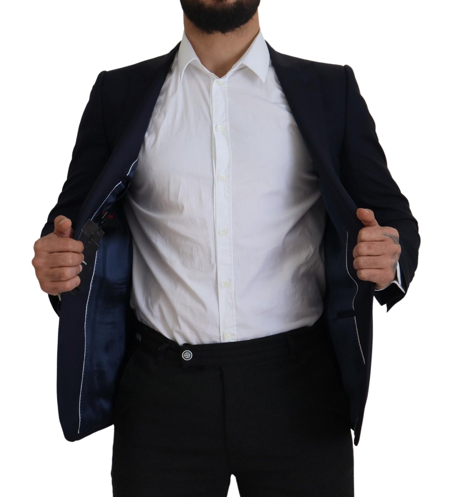 Elegante blazer de lana y seda de botonadura sencilla