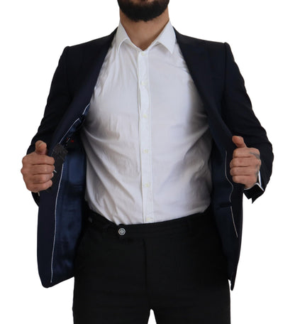 Elegante blazer de lana y seda de botonadura sencilla