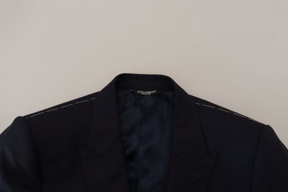 Elegante blazer de lana y seda de botonadura sencilla