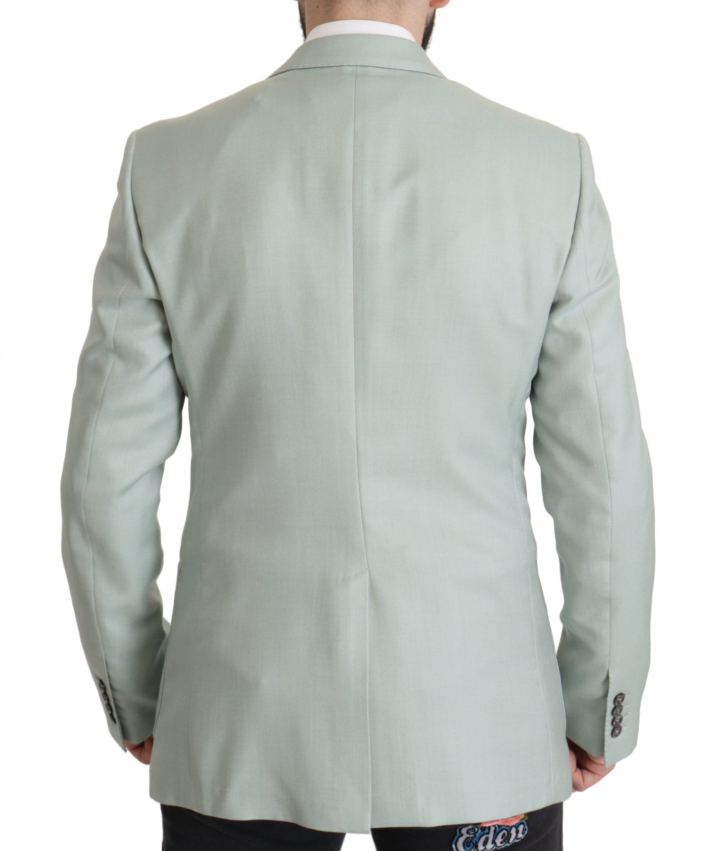 Elegante blazer de seda y cachemira verde menta