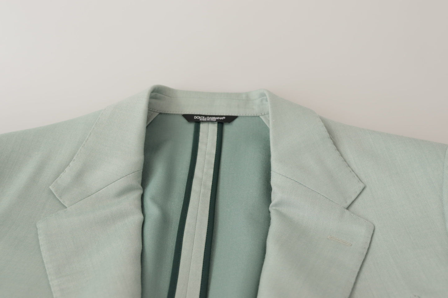 Elegante blazer de seda y cachemira verde menta