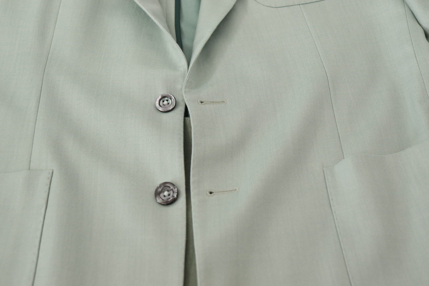 Elegante blazer de seda y cachemira verde menta
