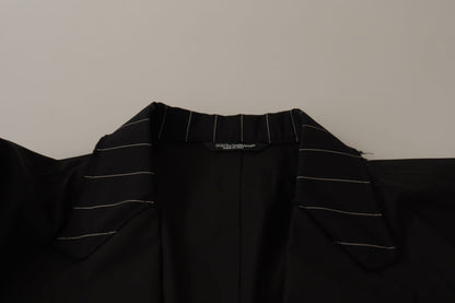 Chaqueta blazer elegante de mezcla de algodón y lana negra