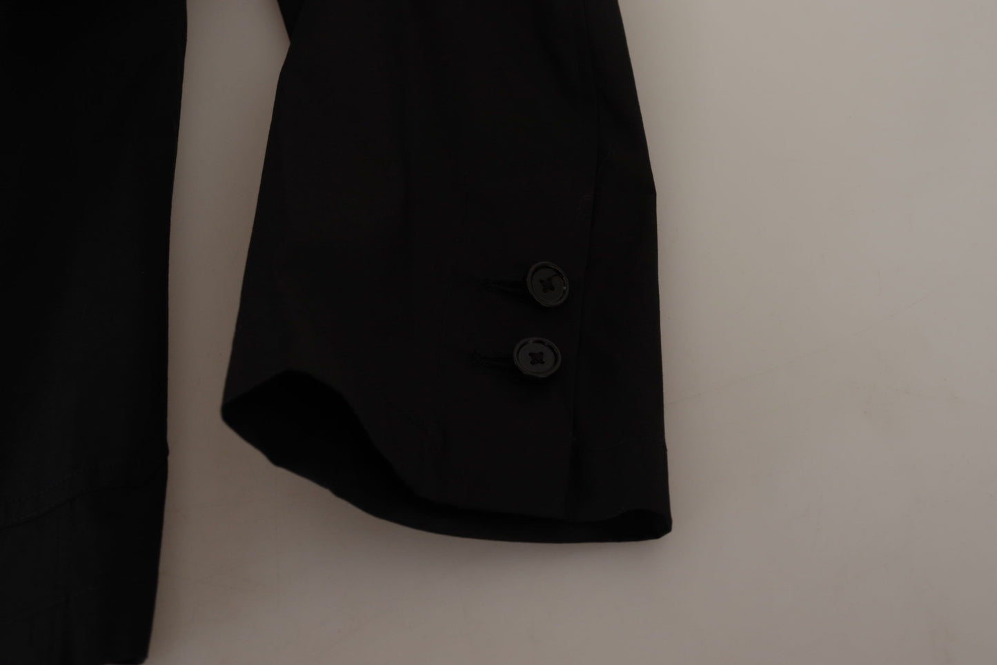 Chaqueta blazer elegante de mezcla de algodón y lana negra