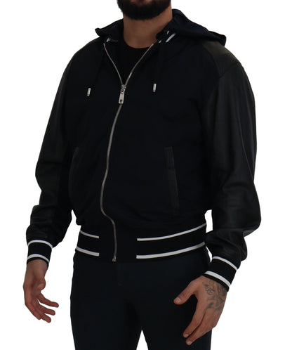 Elegante chaqueta bomber negra