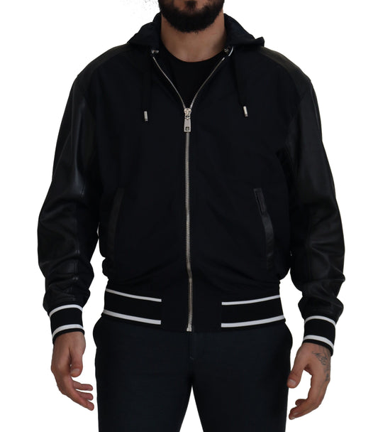 Elegante chaqueta bomber negra