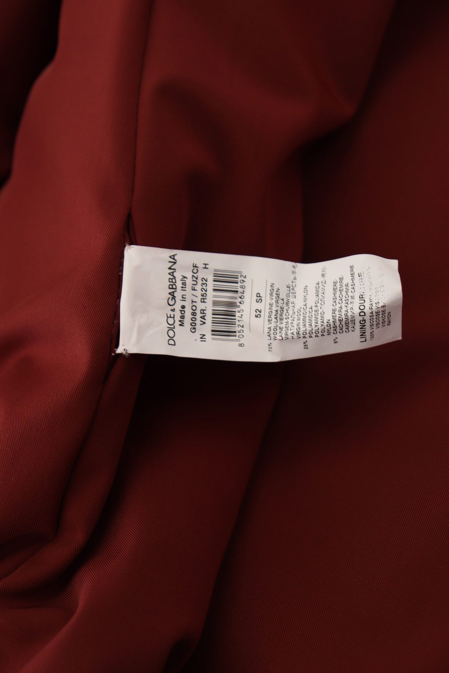 Elegante chaqueta roja cruzada de lana
