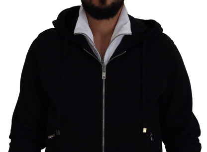 Elegante chaqueta bomber negra con capucha