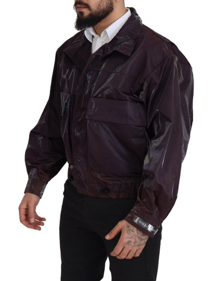 Elegante chaqueta de motociclista morada