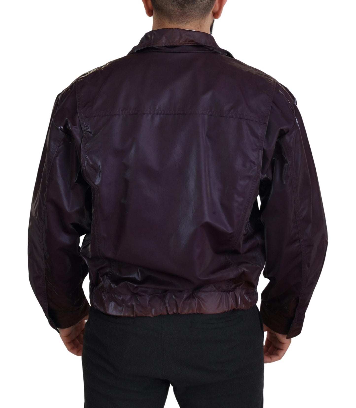 Elegante chaqueta de motociclista morada