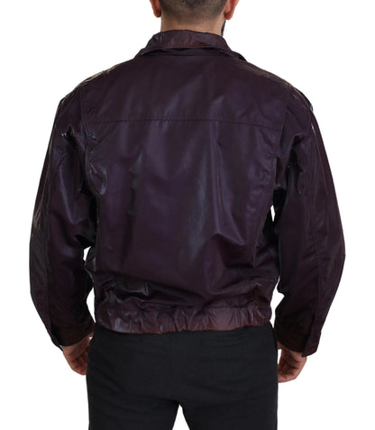 Elegante chaqueta de motociclista morada