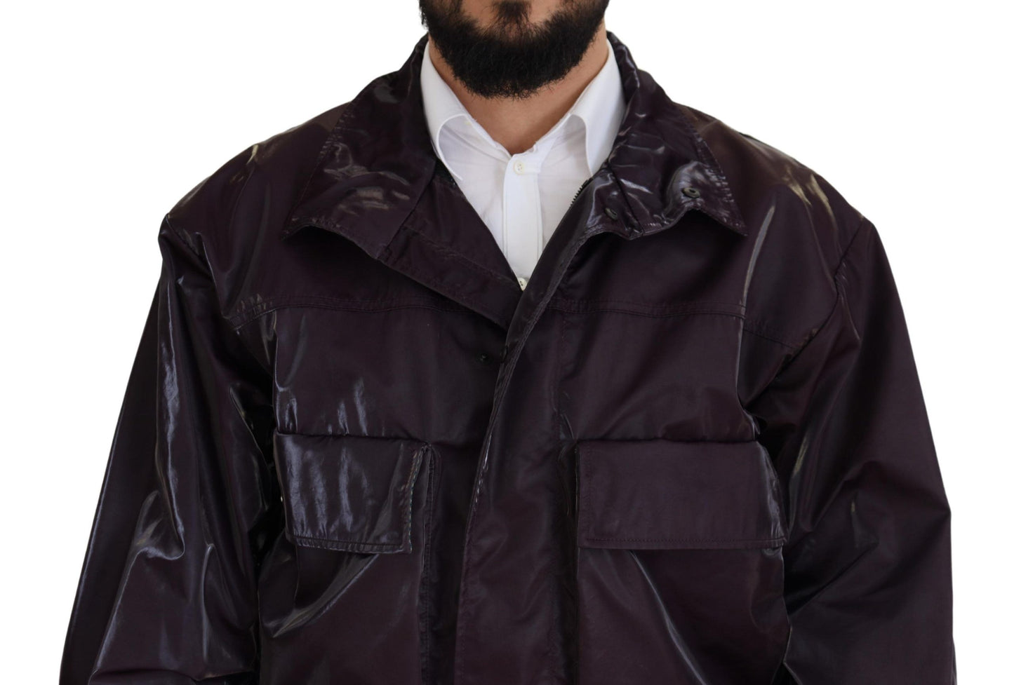 Elegante chaqueta de motociclista morada