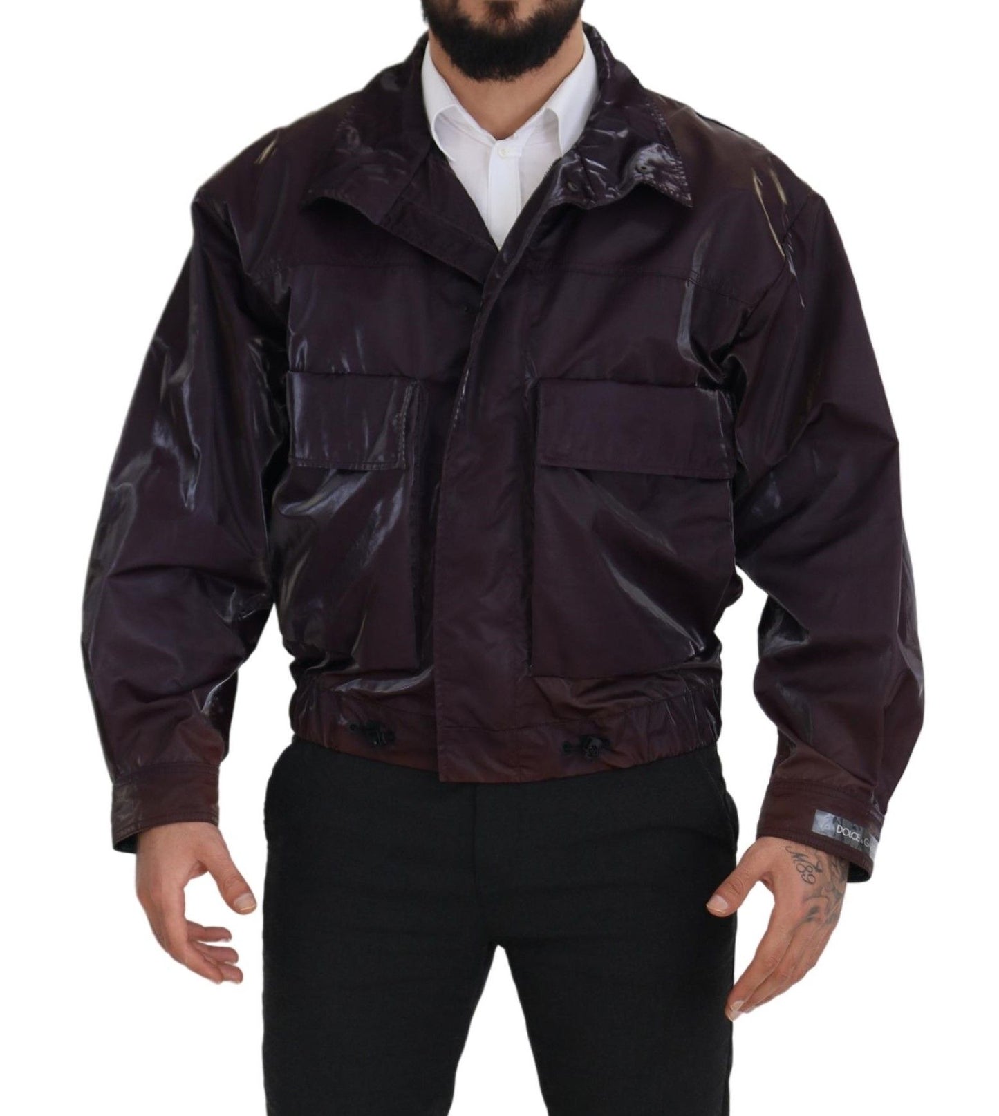 Elegante chaqueta de motociclista morada